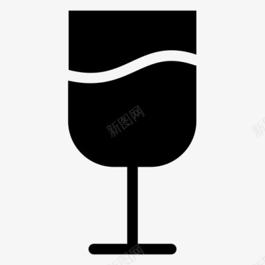 玻璃酒杯秋雕图标图标