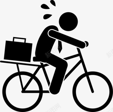 迟到骑自行车上班迟到上班骑自行车骑车图标图标