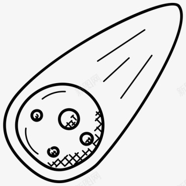 坠落小行星小行星太空和飞机涂鸦图标图标