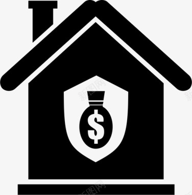 火焰美元图标家犯罪美元图标图标
