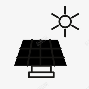 太阳能电池板太阳能日常标准化大纲图标图标