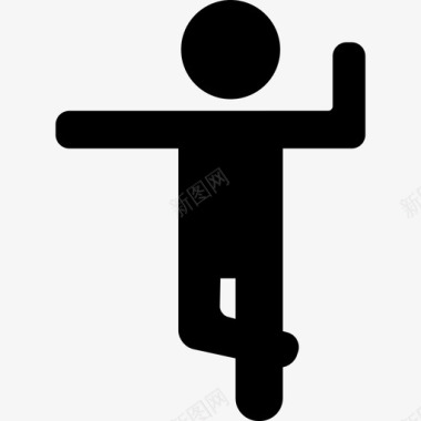 单锻炼手臂和单腿人动作的人图标图标