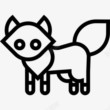 狐狸面朝左动物可爱的动物图标图标