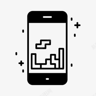 智能手机应用程序游戏俄罗斯方块图标图标