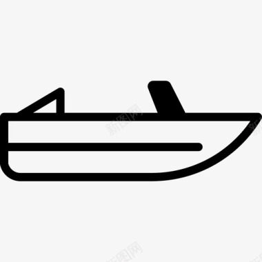 无顶快艇运输船汽艇图标图标