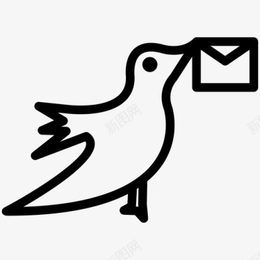 信鸽电子邮件信封图标图标