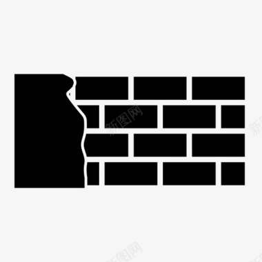 砖墙封锁防范图标图标