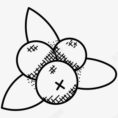 涂鸦花朵浆果蓝莓健康饮食图标图标