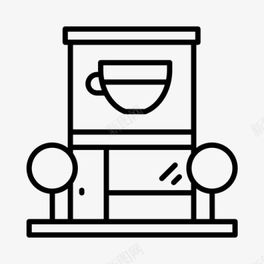 马路边店面背景咖啡馆大楼咖啡图标图标