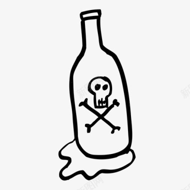 毒药瓶子手绘图标图标