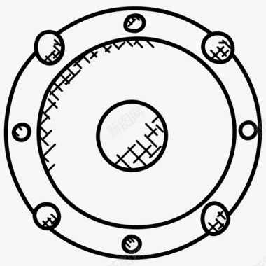 圆形扬声器立体声音响系统电子技术图标图标