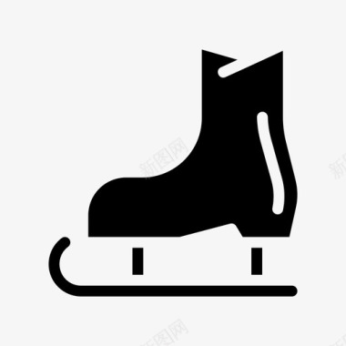 冬季雪和冰矢量插画溜冰鞋雪图标图标