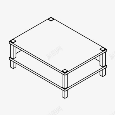 室内鸟瞰图咖啡桌家具家居图标图标