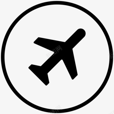 国外旅游飞行飞机到达图标图标