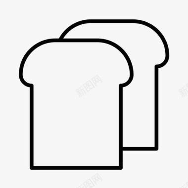 彩绘面包烤面包面包早餐图标图标