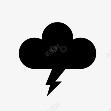 有闪电的愤怒的云恶劣的天气闪电图标图标