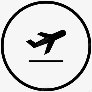 旅游标志飞行飞机出发图标图标