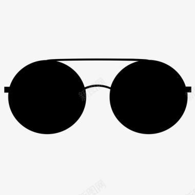 圆形复古太阳镜眼镜时尚图标图标