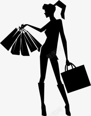 购物女人图标图标