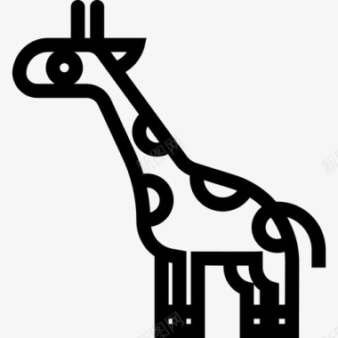 长颈鹿面朝左动物可爱的动物图标图标