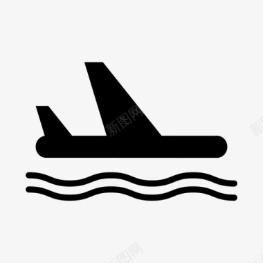 飞机紧急水上降落飞机机场图标图标