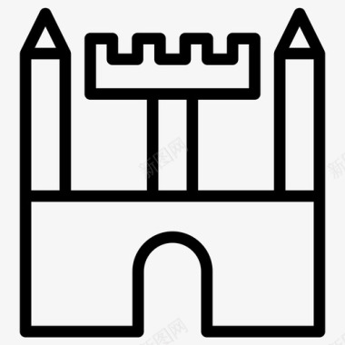 城堡古代堡垒图标图标