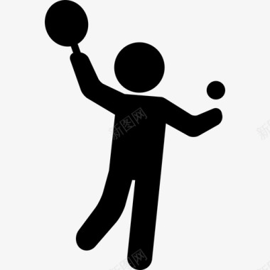 有球有运动有动作的网球运动员图标图标