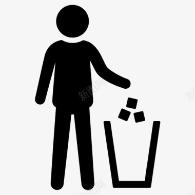 垃圾箱不要乱扔垃圾回收图标图标