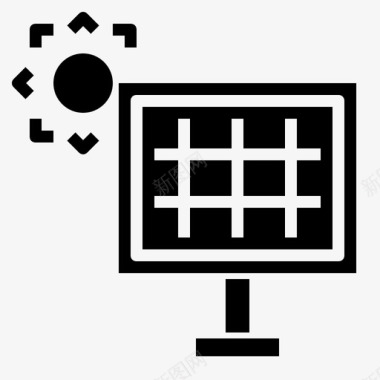 太阳能充电桩太阳能电池能源电力图标图标
