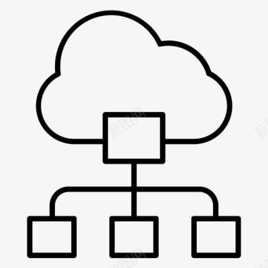 云服务器云云计算云数据图标图标