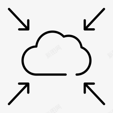 云端存储集中云数据服务器图标图标