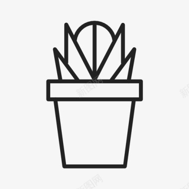 植物花盆盆栽图标图标