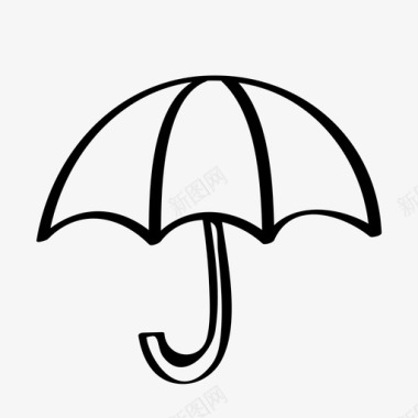 伞手绘兔子图标图标