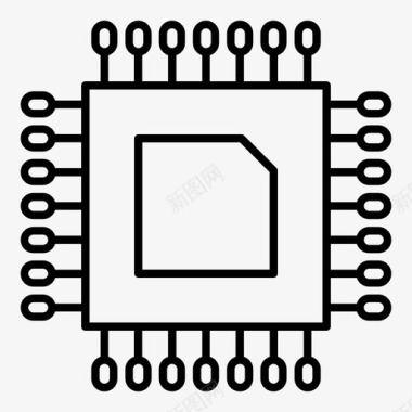 矢量电子线路板电子大脑电路图标图标