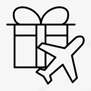 运送礼物飞行礼物图标图标