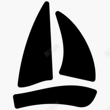 帆船冲浪露营图标图标