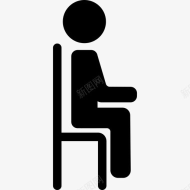 椅子坐在椅子上人动作图标图标