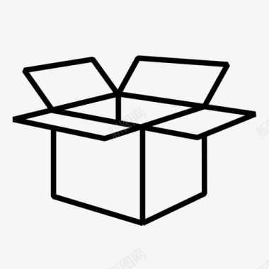 箱子箱子纸板箱交货图标图标