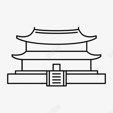 韩国文具用品京冈宫历史韩国图标图标