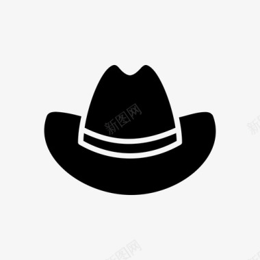 牛仔帽帽子戴图标图标