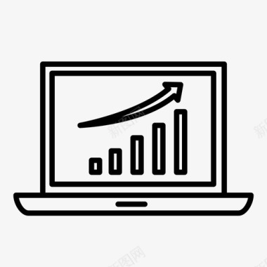 电脑图信息增长分析图表图标图标