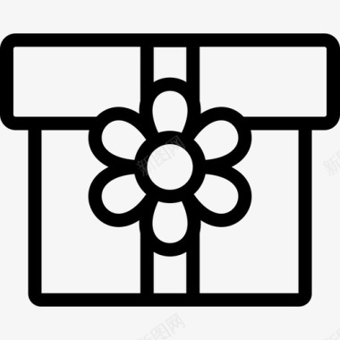 有鲜花标牌礼品盒的礼品盒图标图标