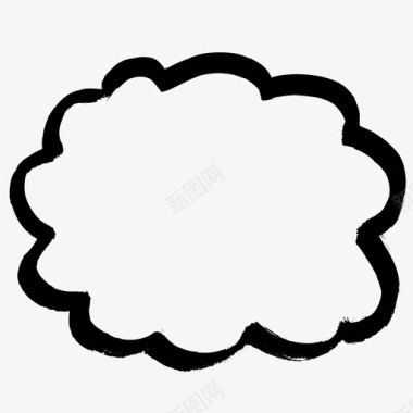 云彩笔刷云泡泡手绘图标图标