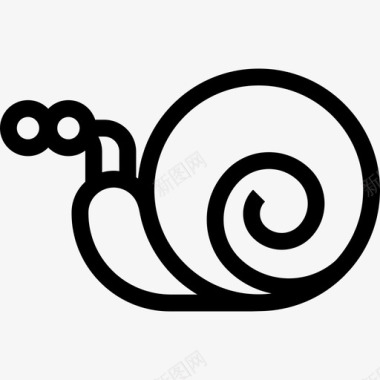 蜗牛朝左动物可爱的动物图标图标