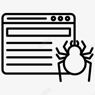 设计数字网络爬虫互联网和数字营销线图标图标
