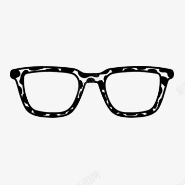 龟壳眼镜镜框长方形图标图标