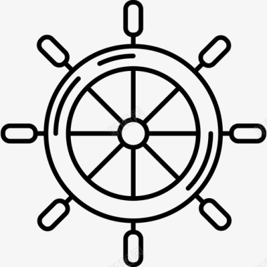 船舵航海图标超薄图标