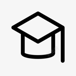 研究生典礼方形学术帽学术帽研究生帽图标高清图片
