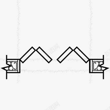 矢量平面图折叠门建筑细节图标图标