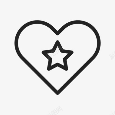 星形在心最爱爱情图标图标